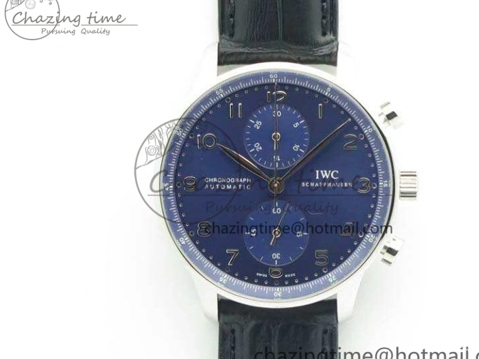 MIROTIME 0421 MoistureWicking Portuguese IW371491 ZF 1:1 Best Edition SS Blue Dial On Leather Strap A79350 (Slim Movement) V 7221